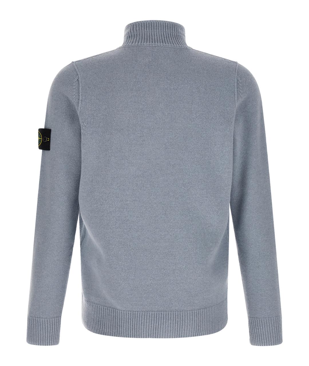 STONE ISLAND Голубой шерстяной джемпер / свитер, фото 2