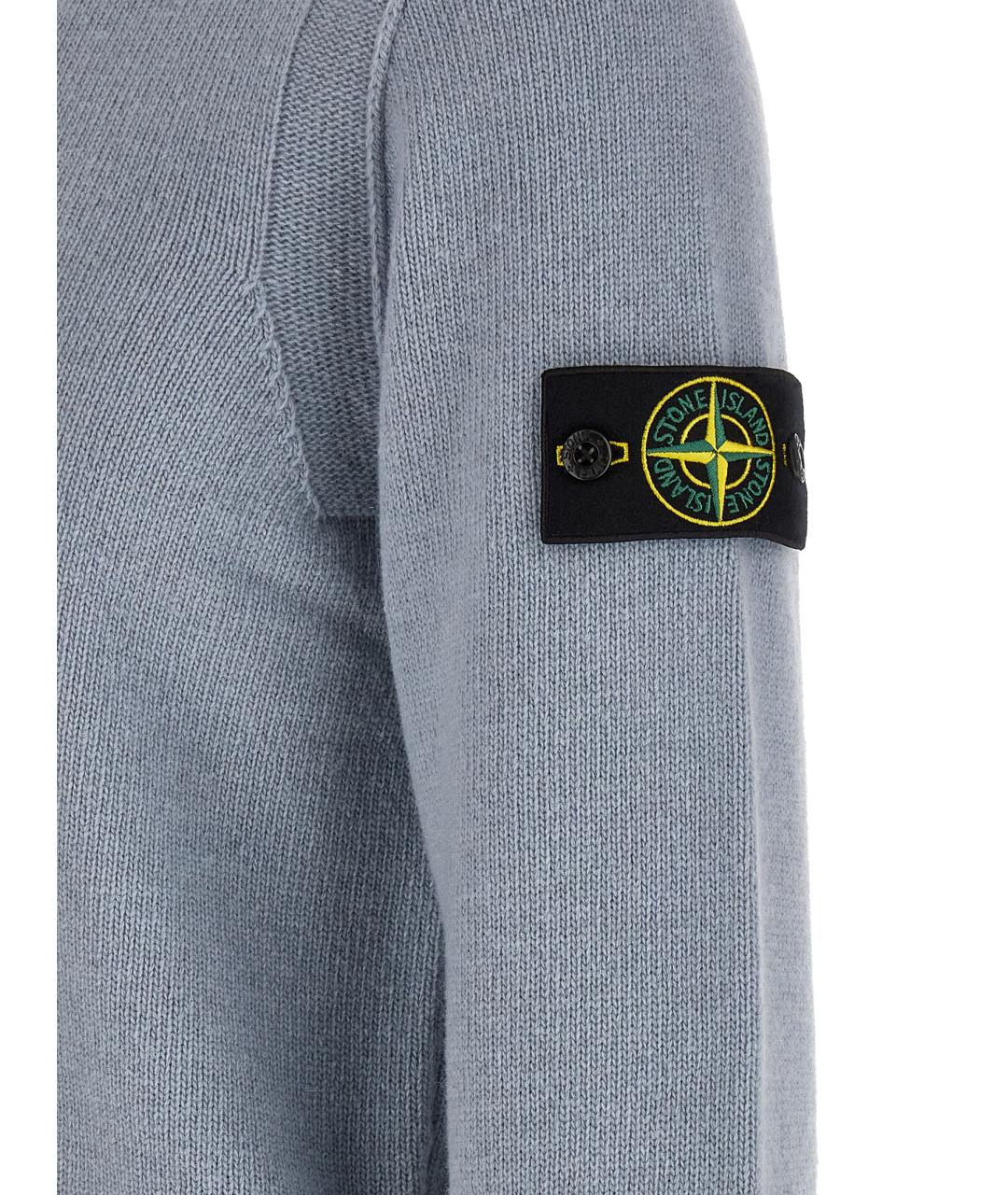 STONE ISLAND Голубой шерстяной джемпер / свитер, фото 5