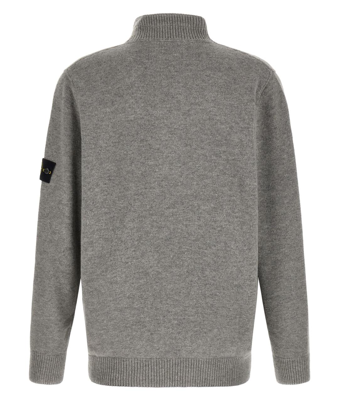 STONE ISLAND Серый шерстяной джемпер / свитер, фото 2