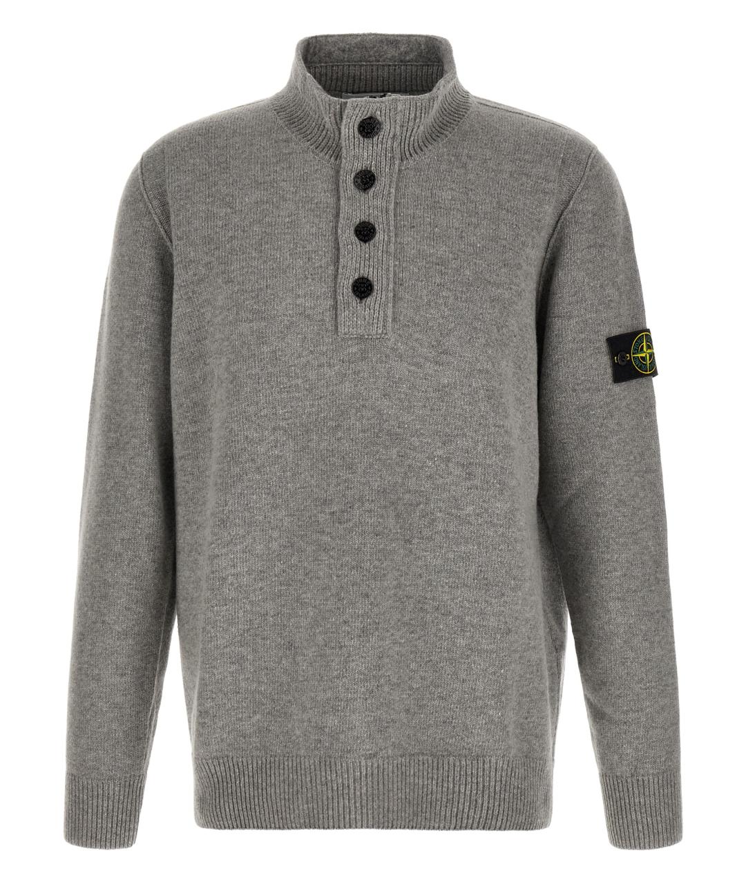 STONE ISLAND Серый шерстяной джемпер / свитер, фото 1