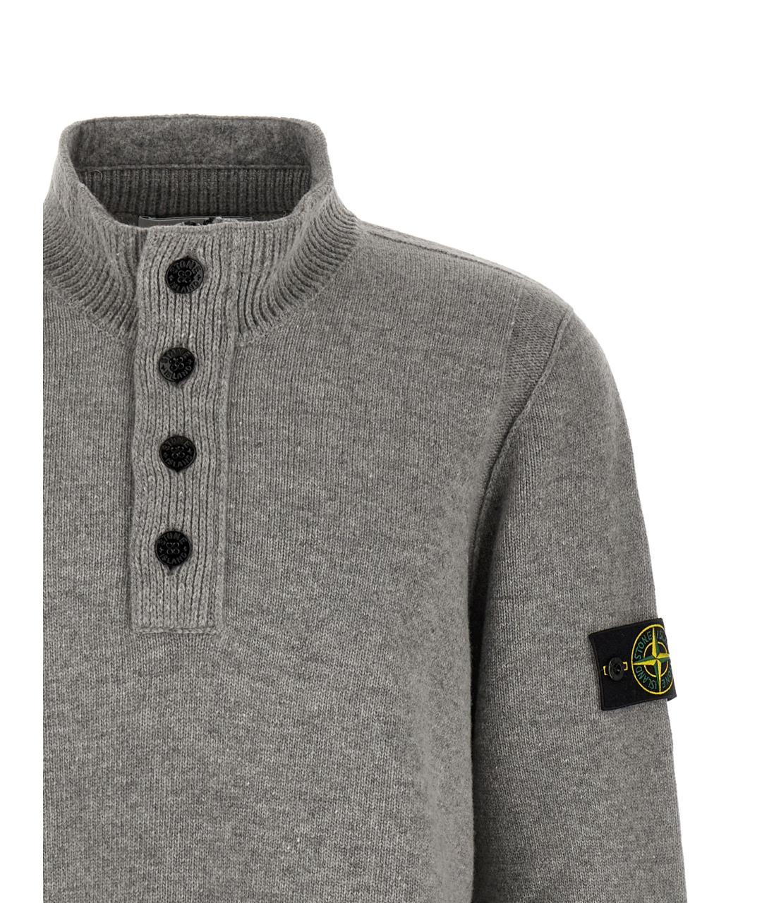 STONE ISLAND Серый шерстяной джемпер / свитер, фото 3