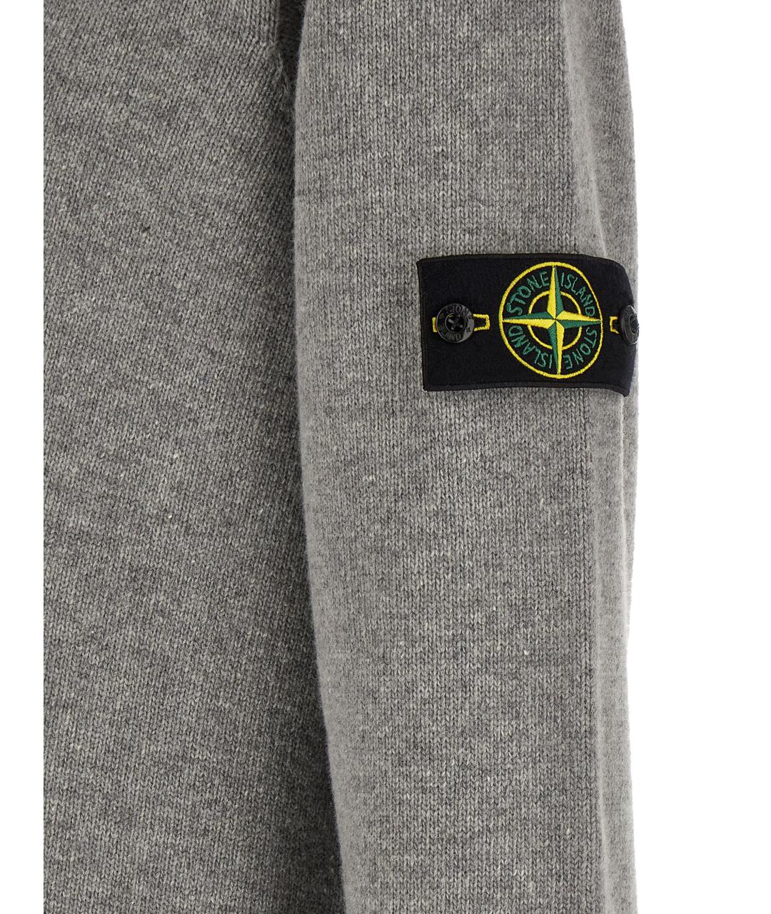 STONE ISLAND Серый шерстяной джемпер / свитер, фото 5