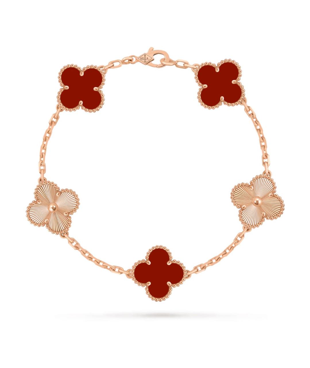 VAN CLEEF & ARPELS Бордовый браслет из розового золота, фото 3