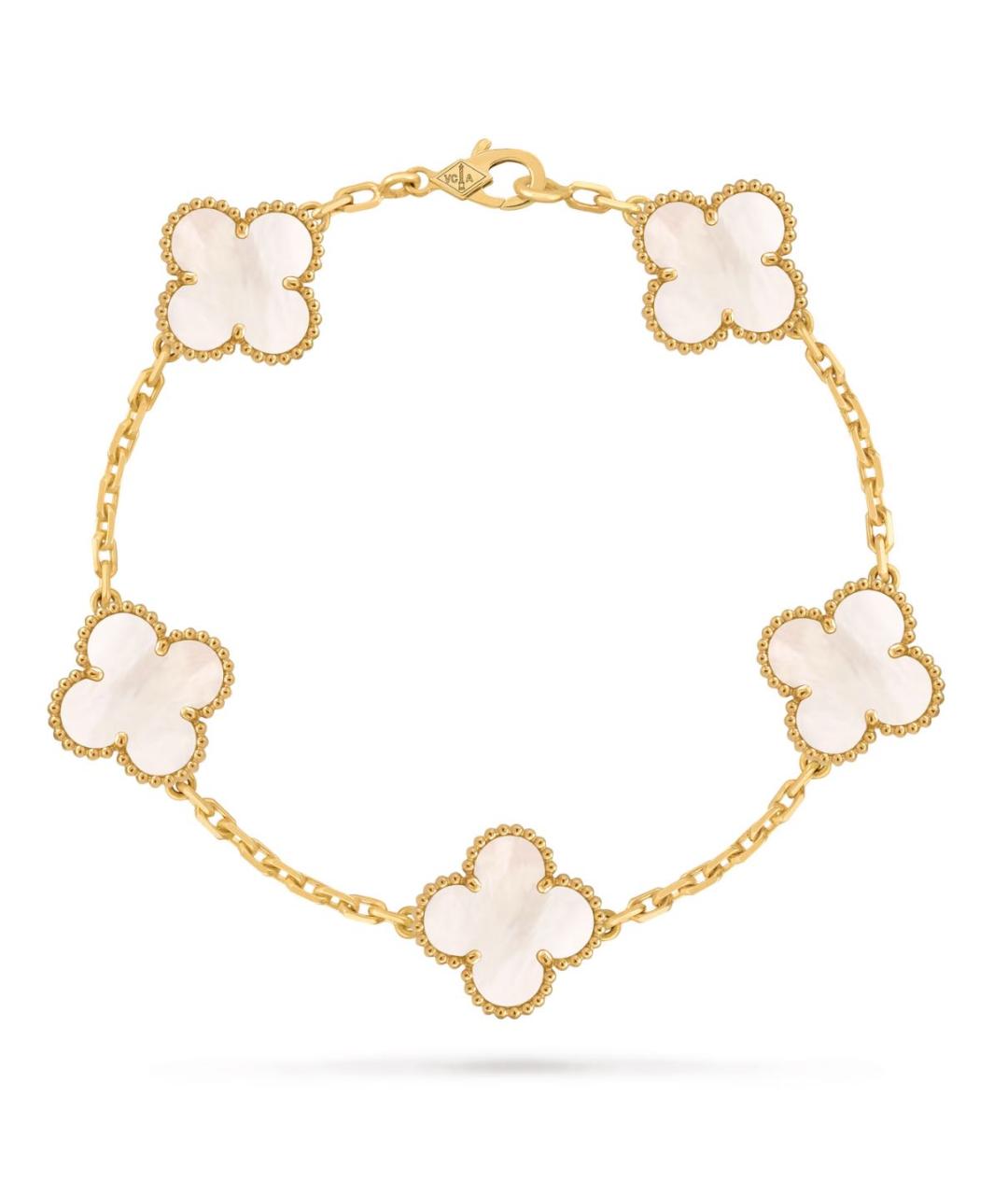VAN CLEEF & ARPELS Белый браслет из желтого золота, фото 4