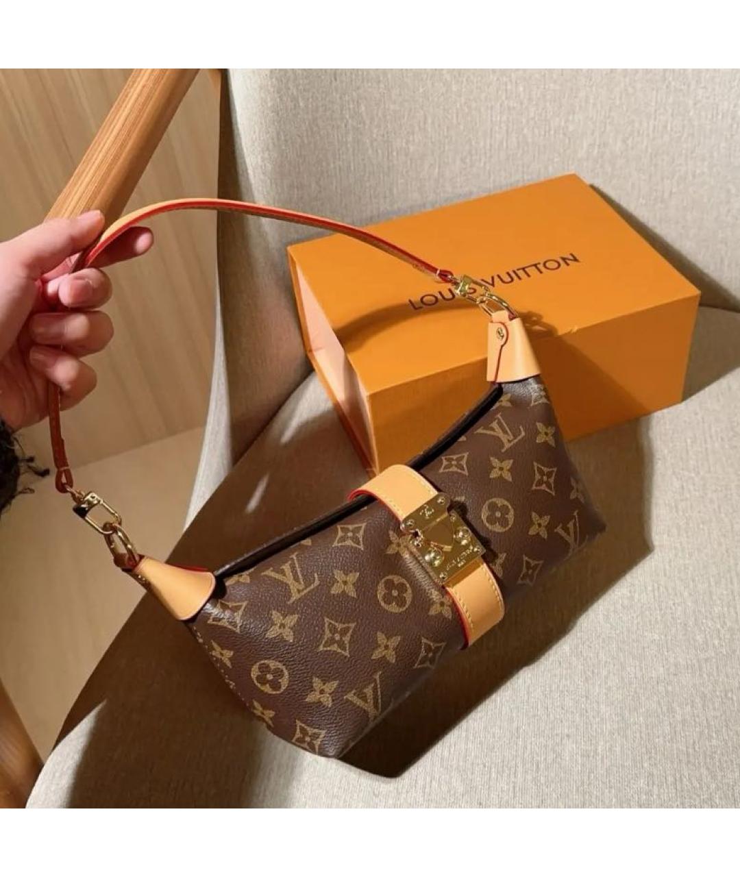 LOUIS VUITTON Коричневая канва сумка через плечо, фото 6
