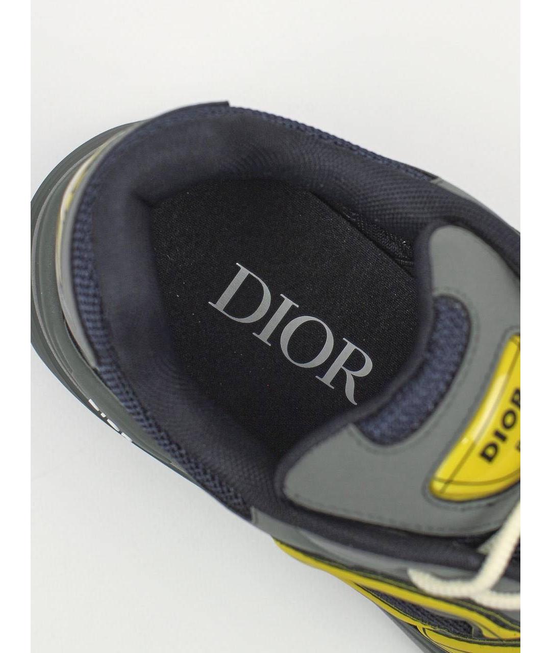 CHRISTIAN DIOR Серые текстильные низкие кроссовки / кеды, фото 3