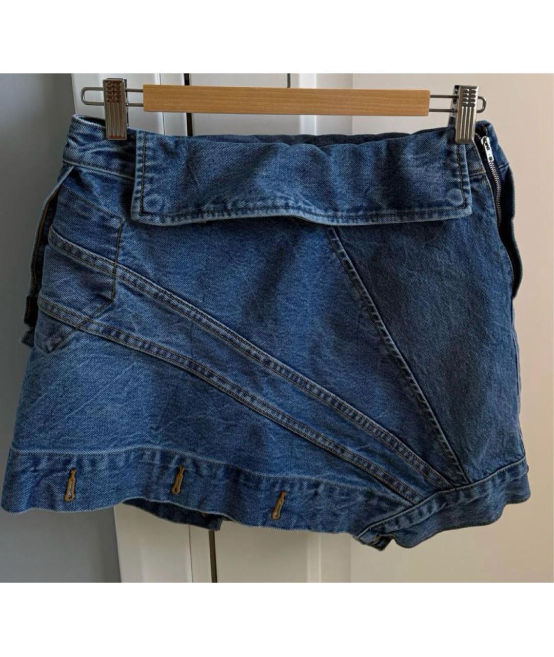 ALEXANDER WANG Синяя деним юбка мини, фото 2