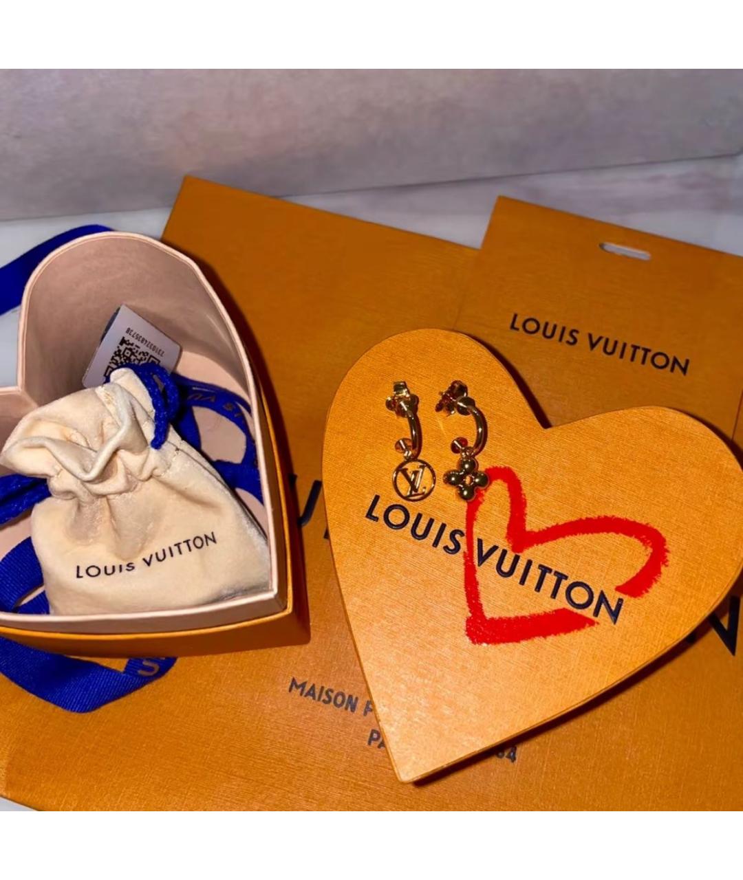 LOUIS VUITTON Золотые серьги, фото 3