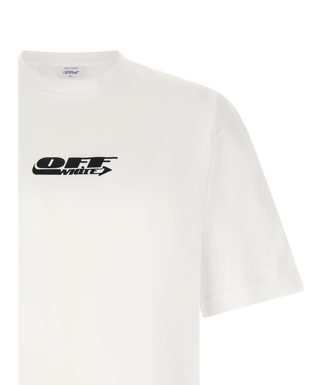 OFF-WHITE Белая хлопковая футболка, фото 3
