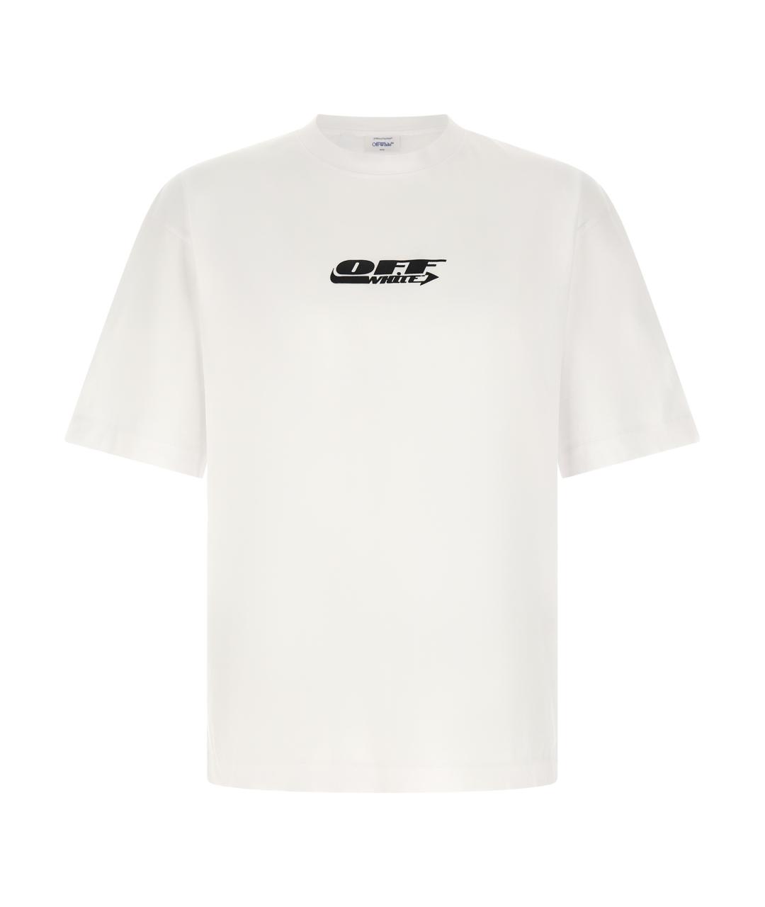 OFF-WHITE Белая хлопковая футболка, фото 1