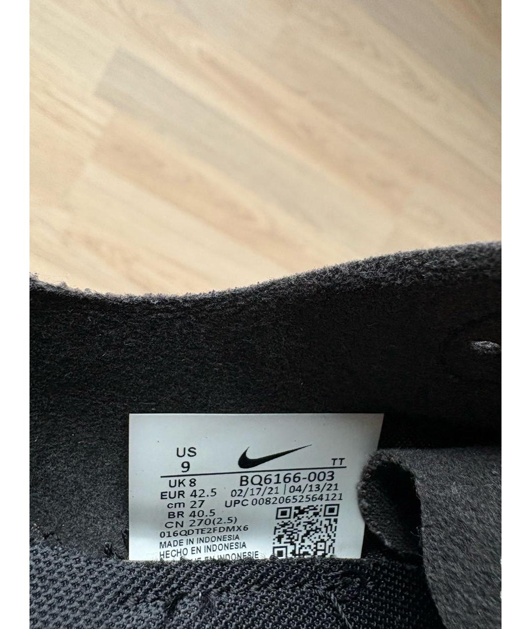 NIKE Черные текстильные низкие кроссовки / кеды, фото 8