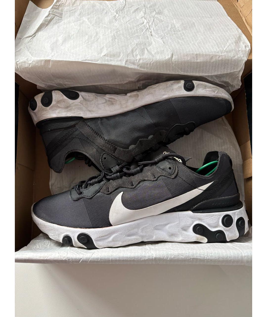 NIKE Черные текстильные низкие кроссовки / кеды, фото 2