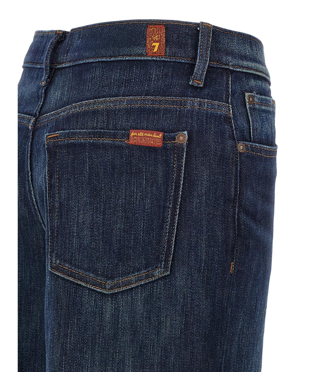 7 FOR ALL MANKIND Синие хлопковые джинсы клеш, фото 4