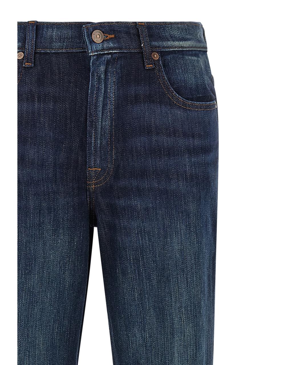 7 FOR ALL MANKIND Синие хлопковые джинсы клеш, фото 3