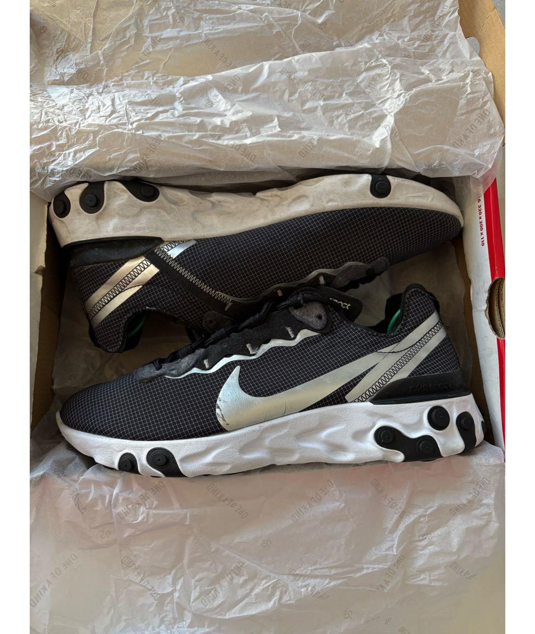 NIKE Черные текстильные низкие кроссовки / кеды, фото 2