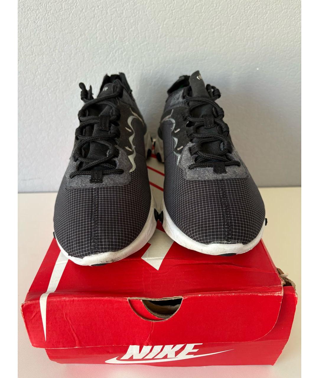 NIKE Черные текстильные низкие кроссовки / кеды, фото 5