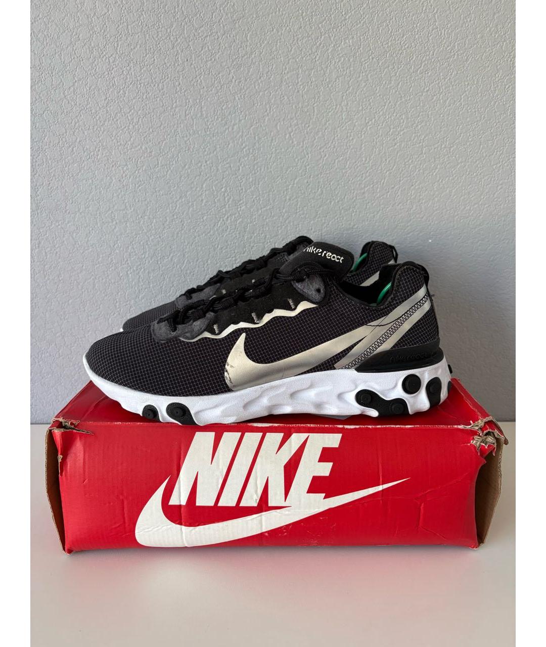 NIKE Черные текстильные низкие кроссовки / кеды, фото 3