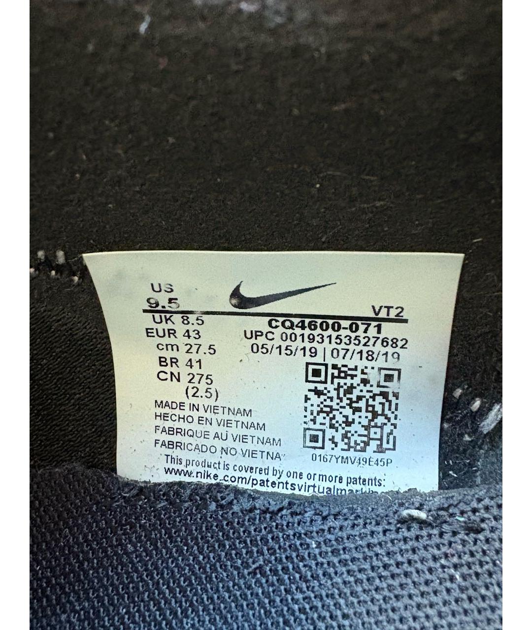 NIKE Черные текстильные низкие кроссовки / кеды, фото 8