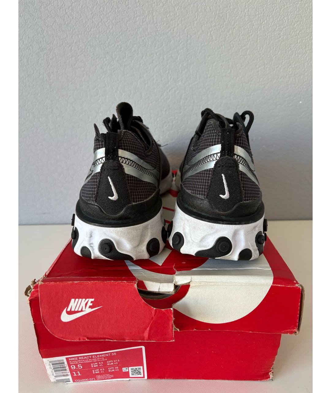 NIKE Черные текстильные низкие кроссовки / кеды, фото 6