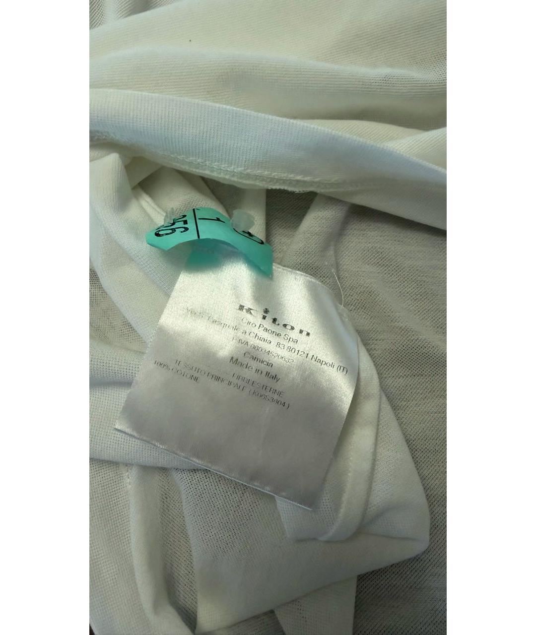 KITON Белая хлопковая футболка, фото 4