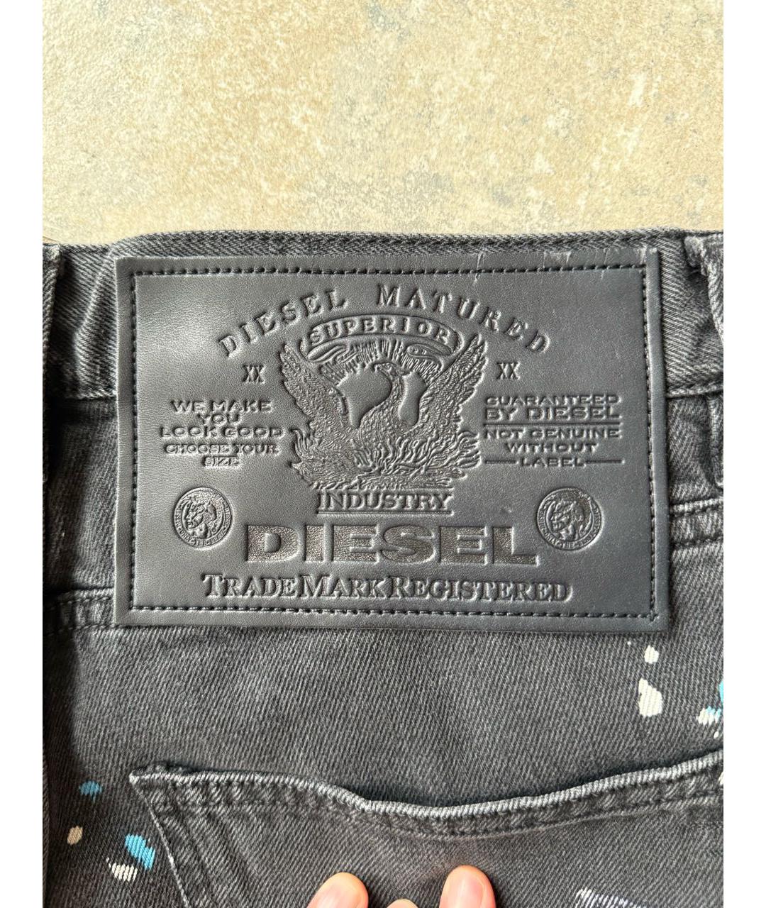 DIESEL Черные хлопковые джинсы слим, фото 5