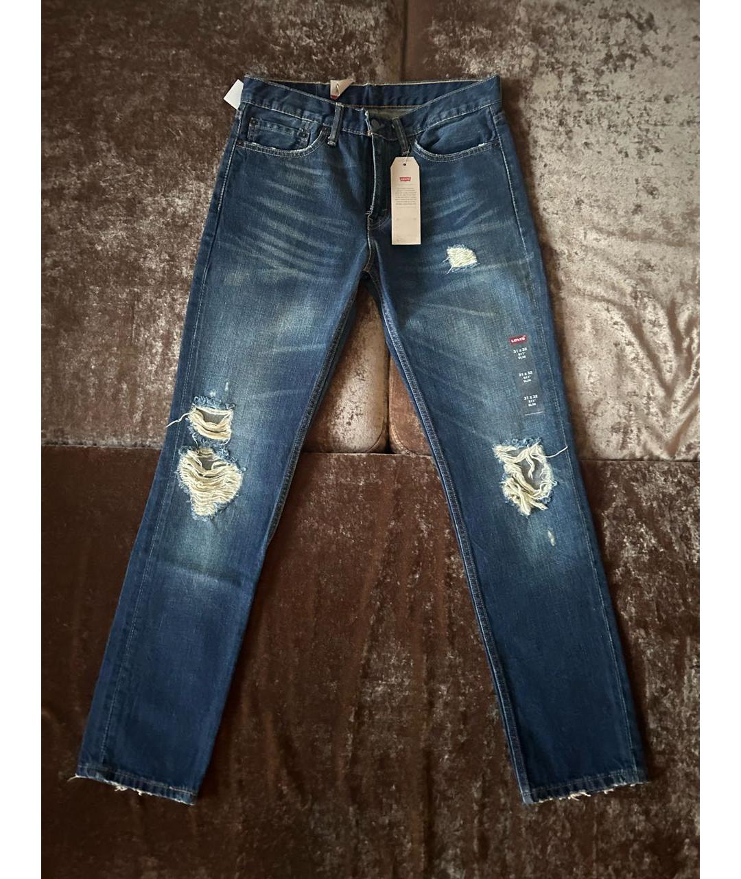 LEVI'S Темно-синие хлопковые джинсы скинни, фото 7