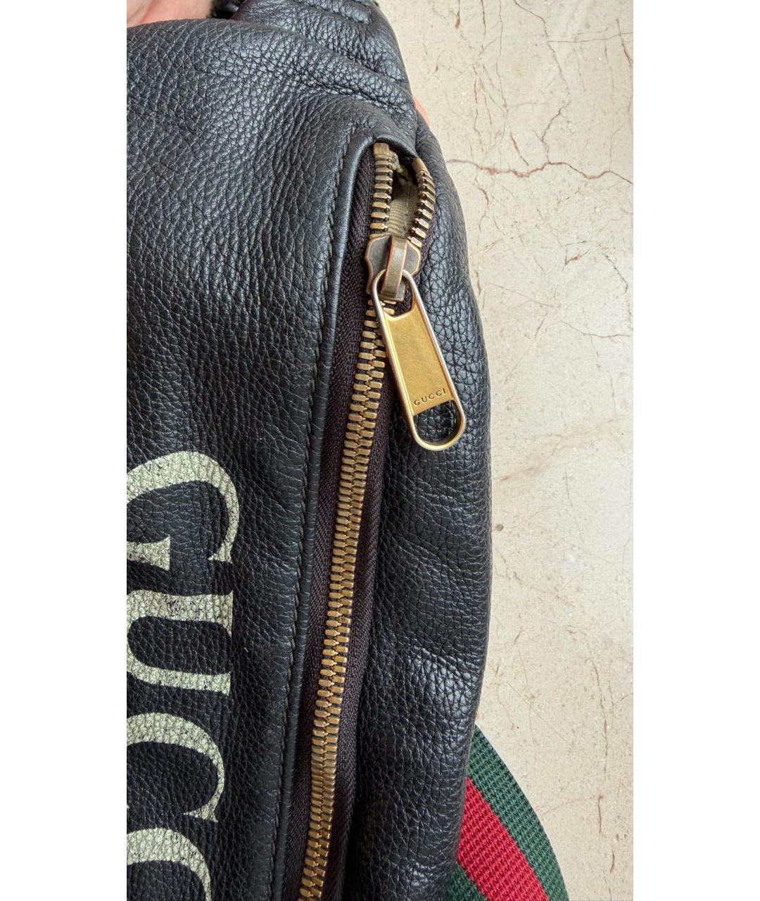 GUCCI Черная кожаная сумка на плечо, фото 7