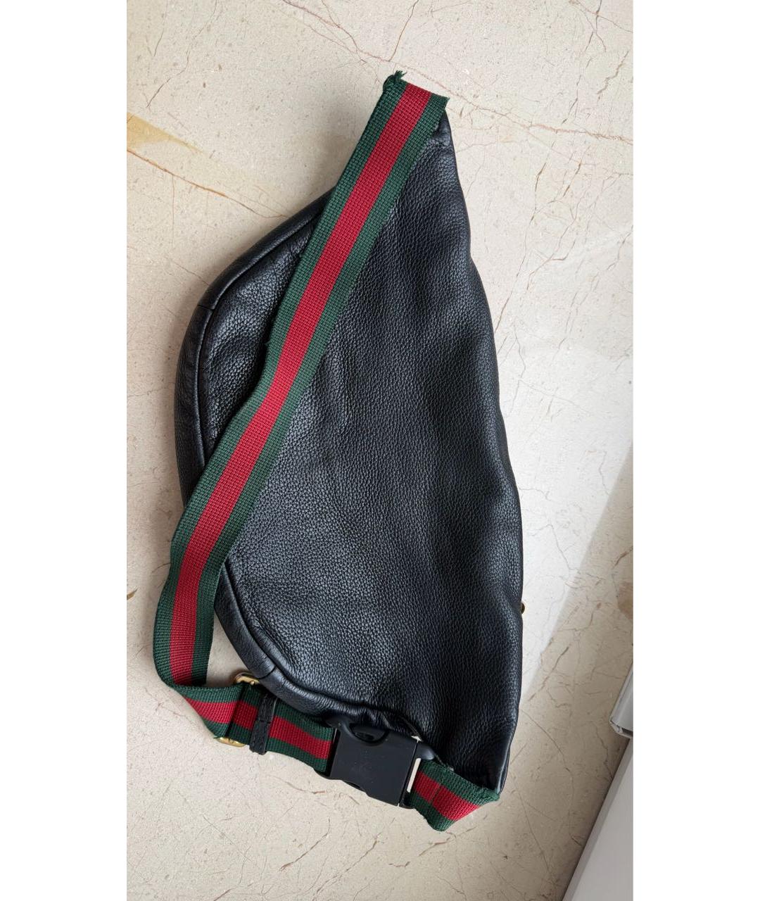 GUCCI Черная кожаная сумка на плечо, фото 6