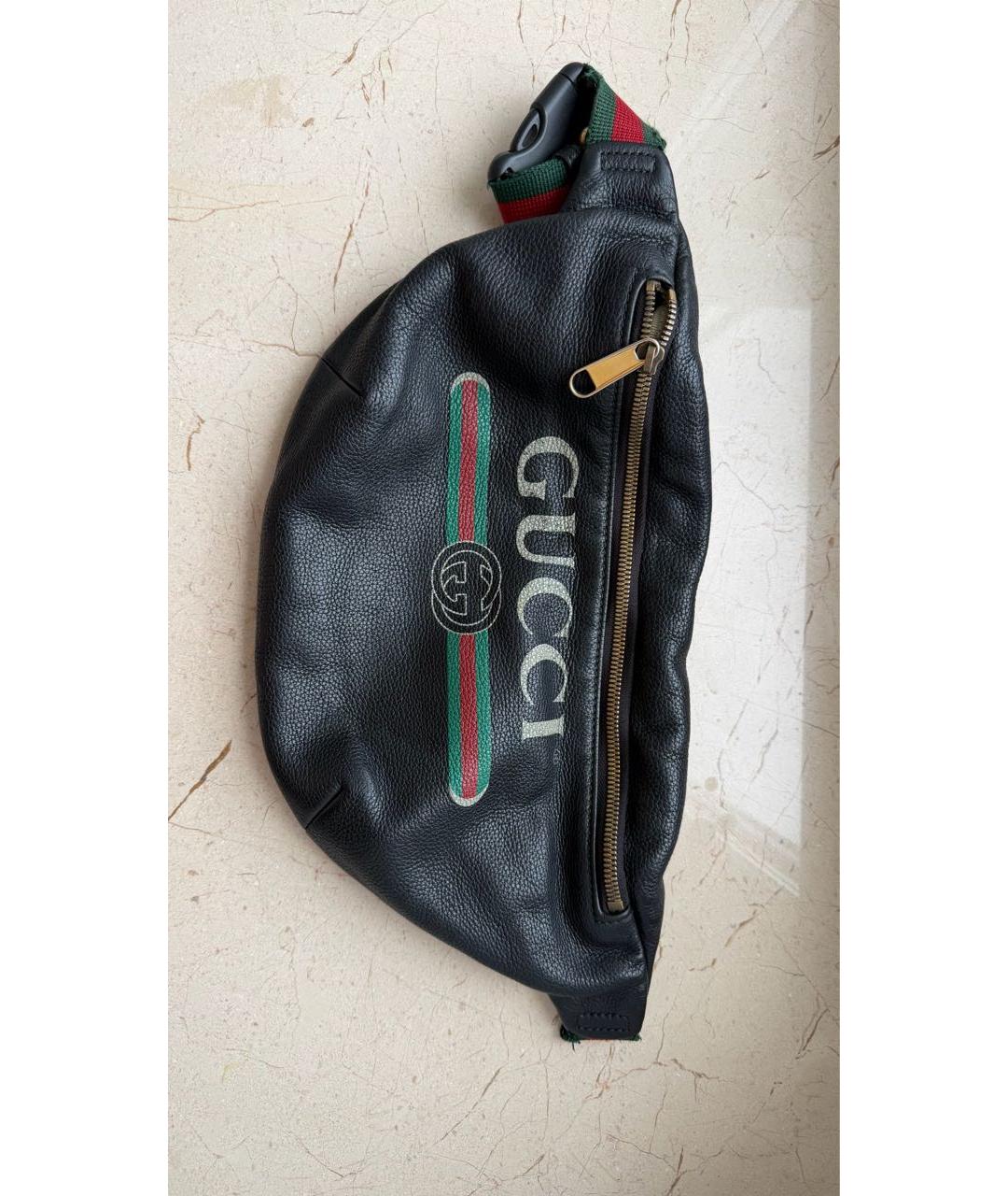 GUCCI Черная кожаная сумка на плечо, фото 9