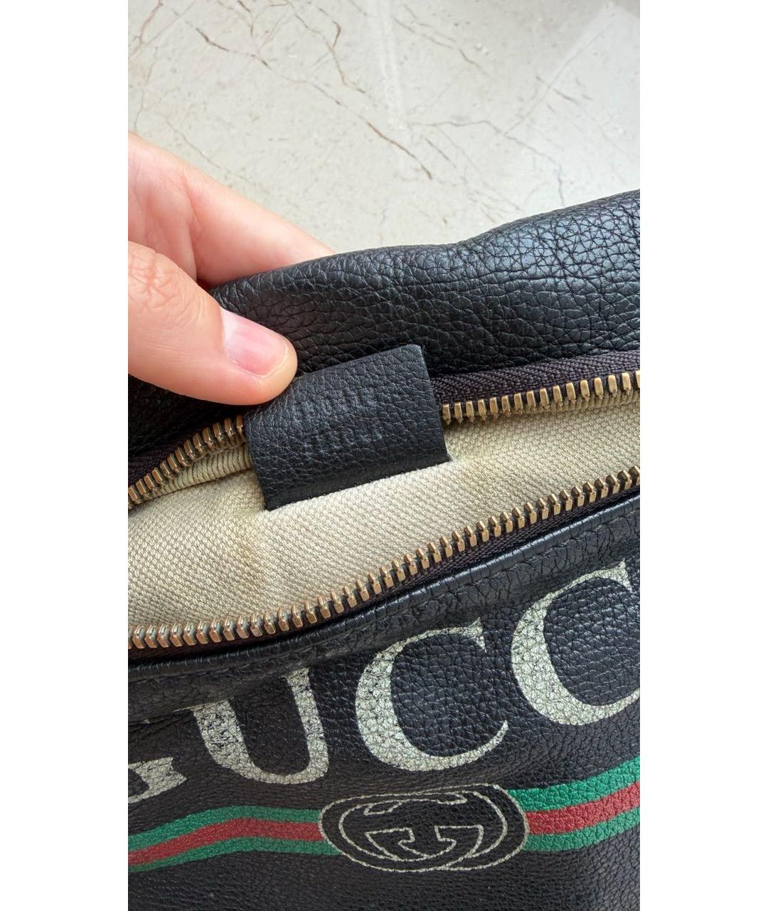 GUCCI Черная кожаная сумка на плечо, фото 3