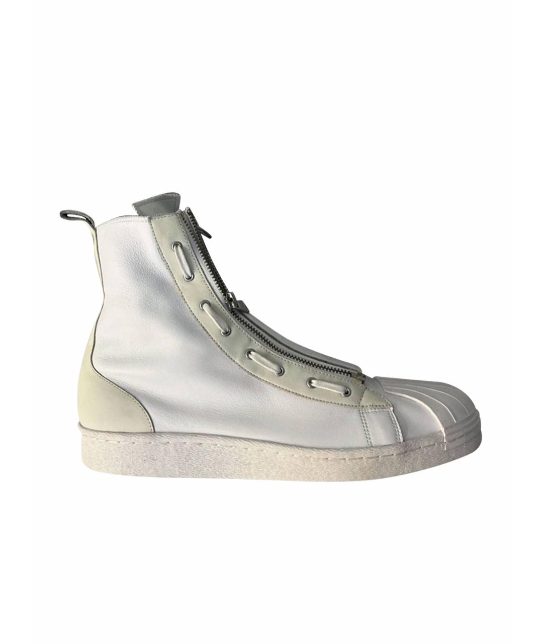 Y-3 Белые кожаные высокие кроссовки / кеды, фото 1