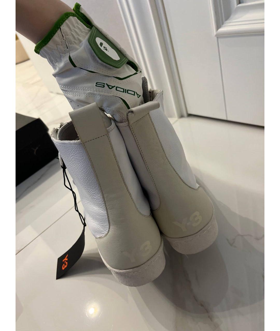 Y-3 Белые кожаные высокие кроссовки / кеды, фото 4