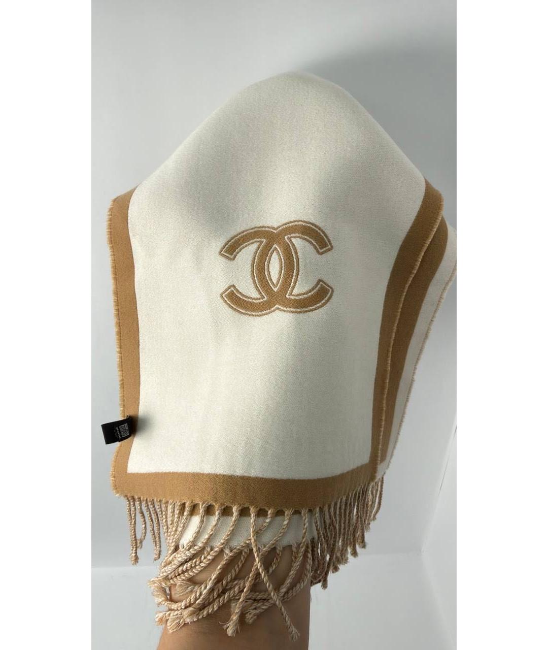 CHANEL Горчичный шерстяной шарф, фото 7