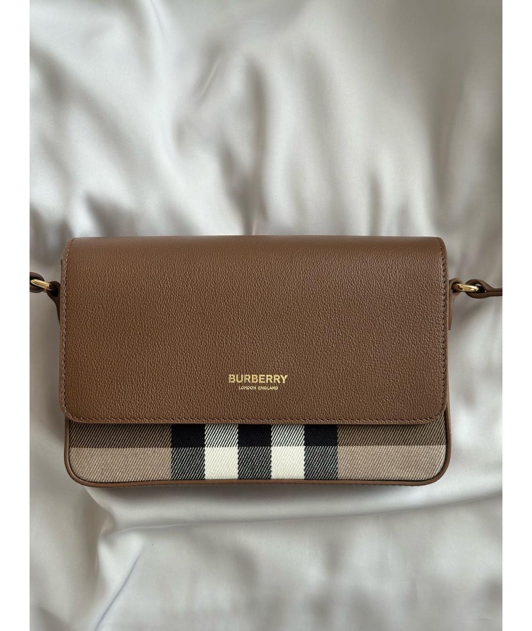 BURBERRY Коричневая кожаная сумка через плечо, фото 7
