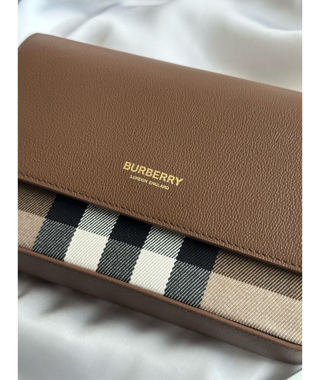 BURBERRY Коричневая кожаная сумка через плечо, фото 5