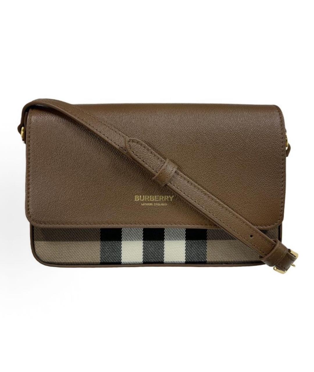 BURBERRY Коричневая кожаная сумка через плечо, фото 9