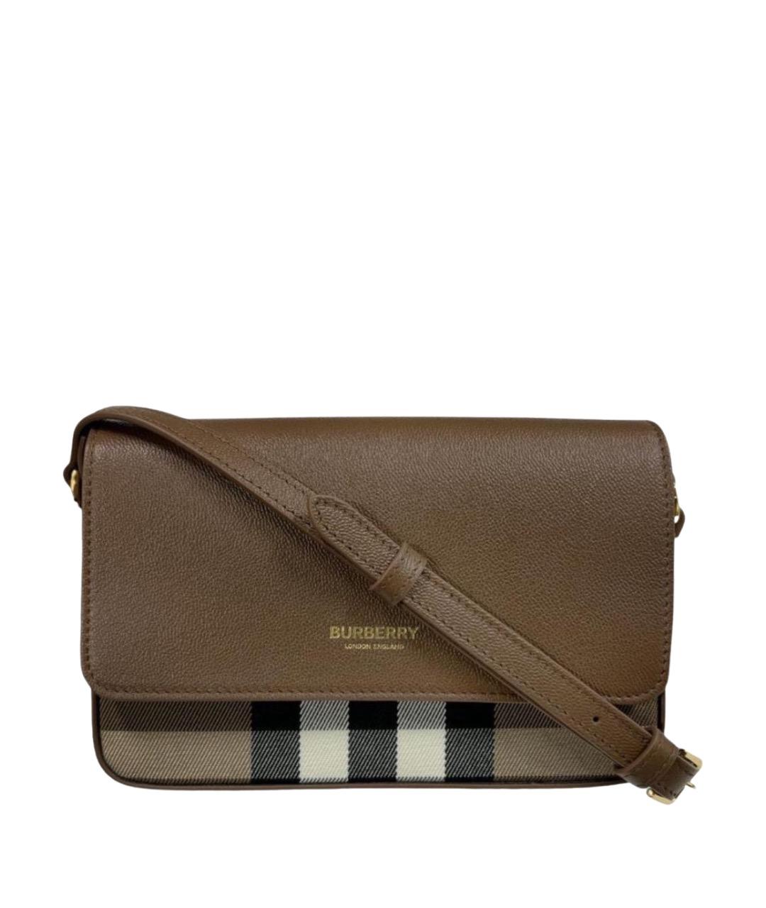 BURBERRY Коричневая кожаная сумка через плечо, фото 1