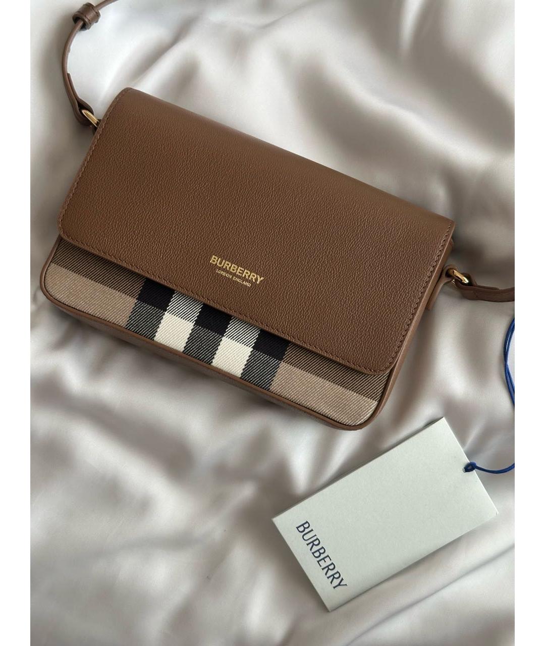 BURBERRY Коричневая кожаная сумка через плечо, фото 4