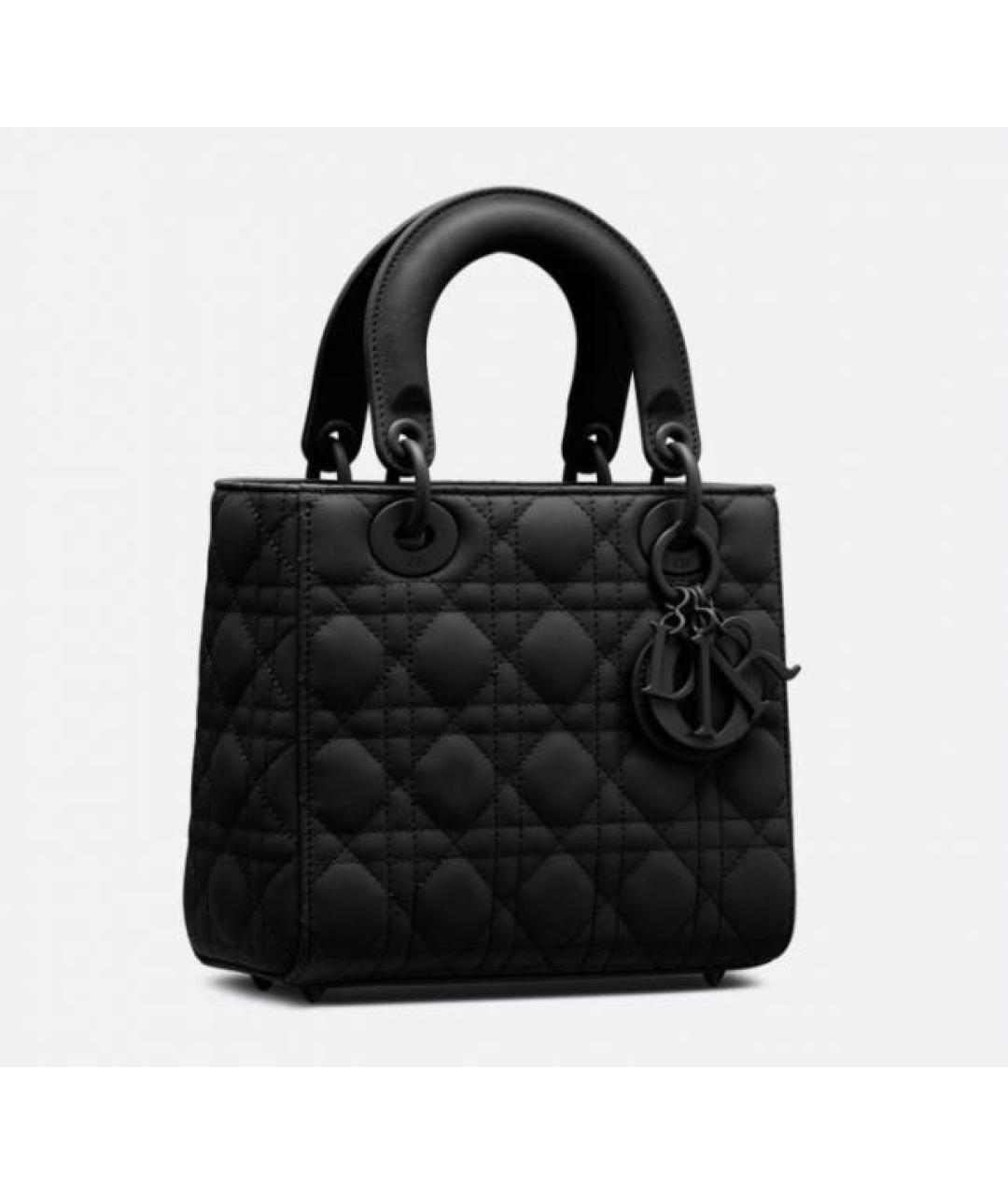 CHRISTIAN DIOR Черная кожаная сумка с короткими ручками, фото 5