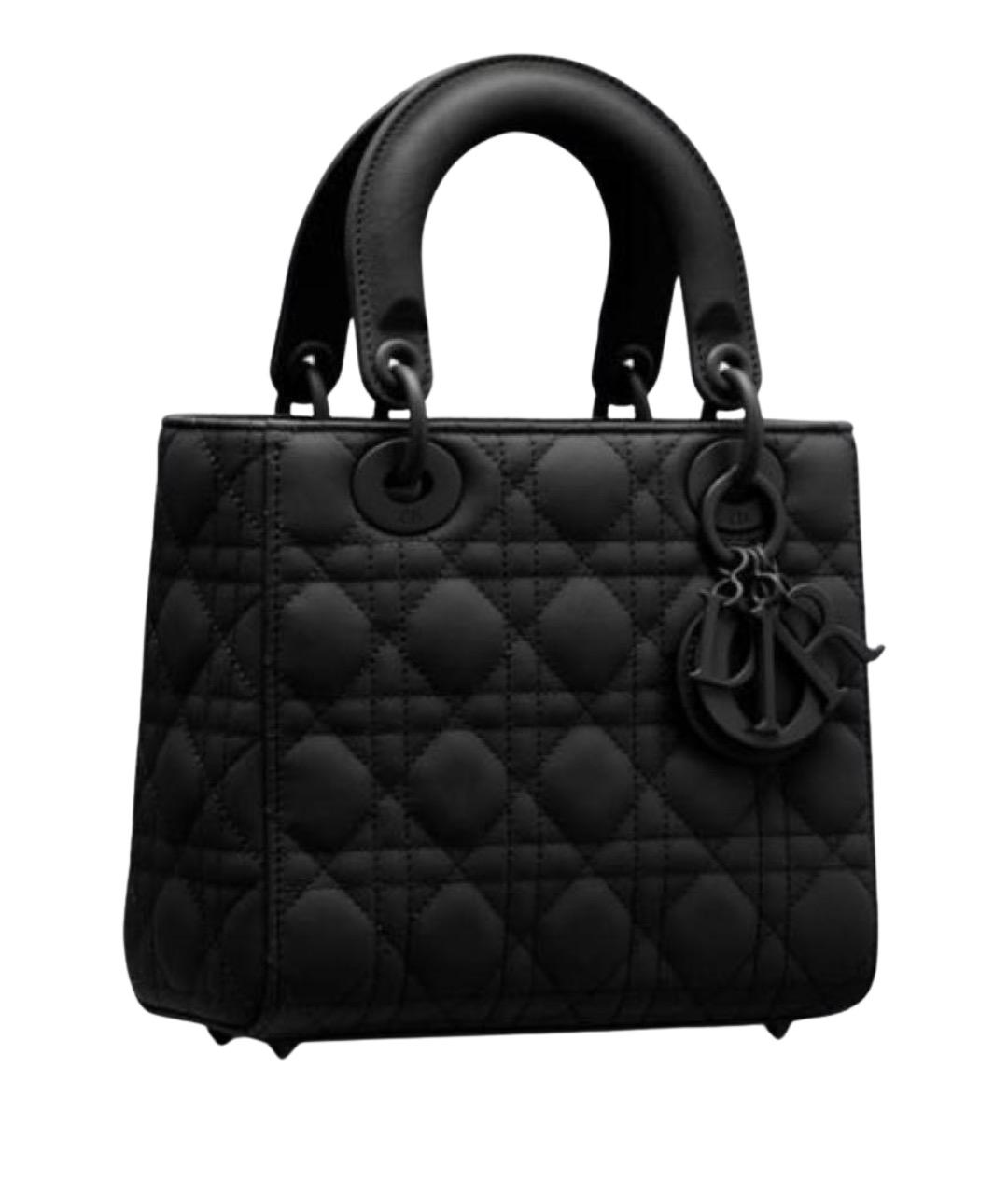 CHRISTIAN DIOR Черная кожаная сумка с короткими ручками, фото 1