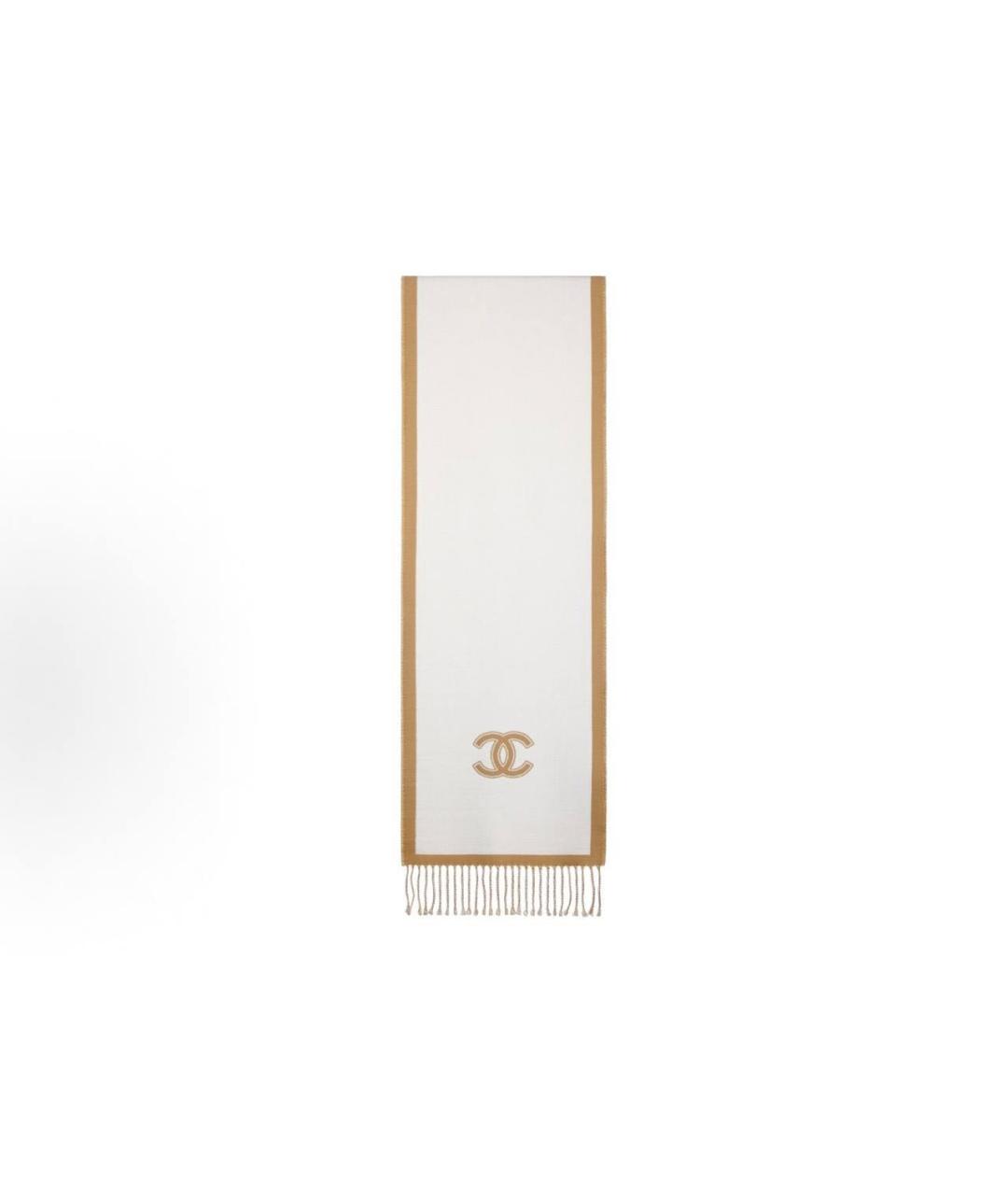 CHANEL Горчичный шерстяной шарф, фото 9