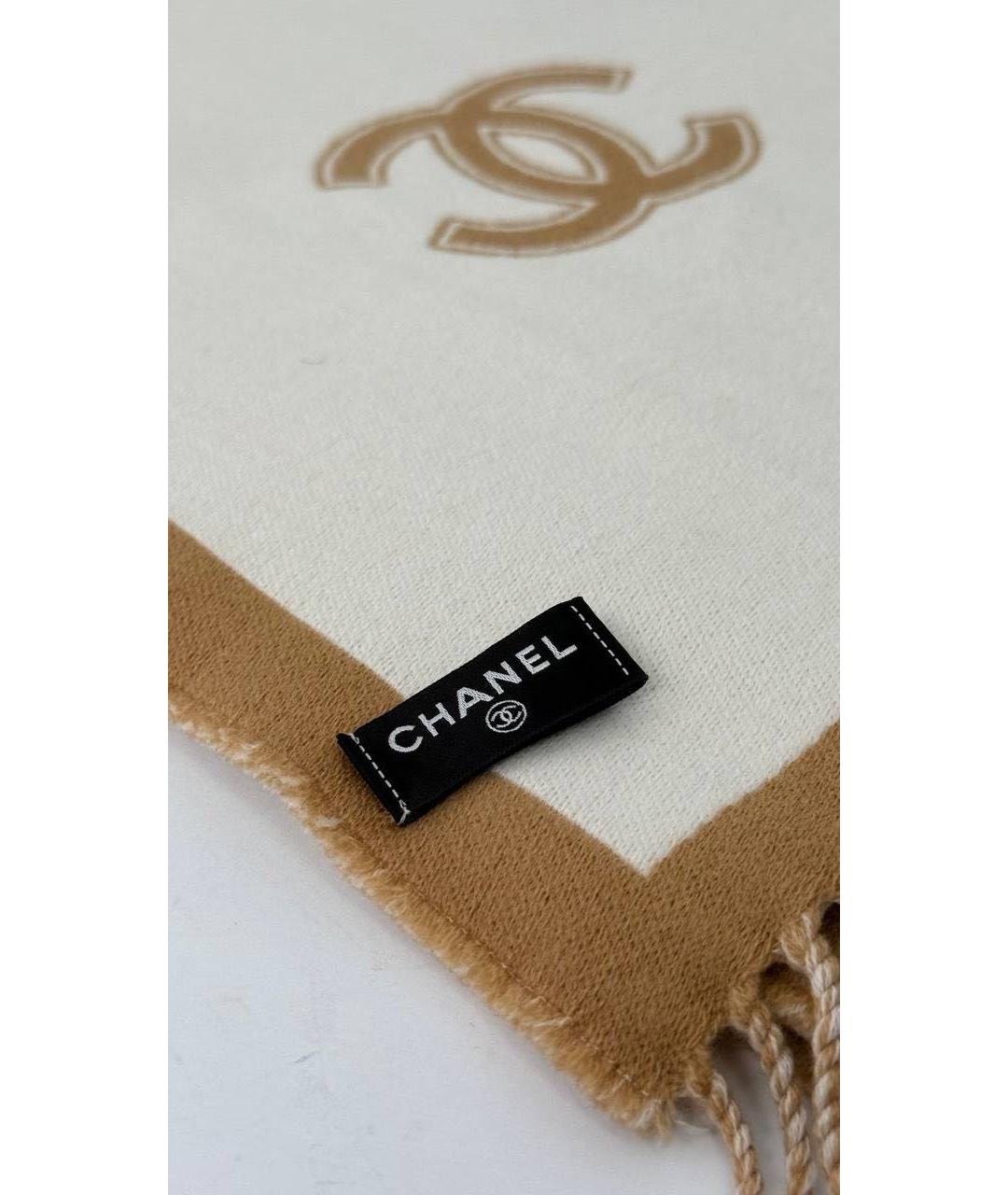 CHANEL Горчичный шерстяной шарф, фото 7