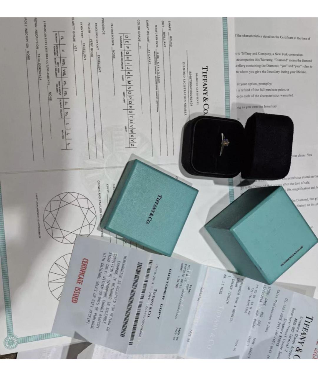TIFFANY&CO Серебряное платиновое кольцо, фото 3