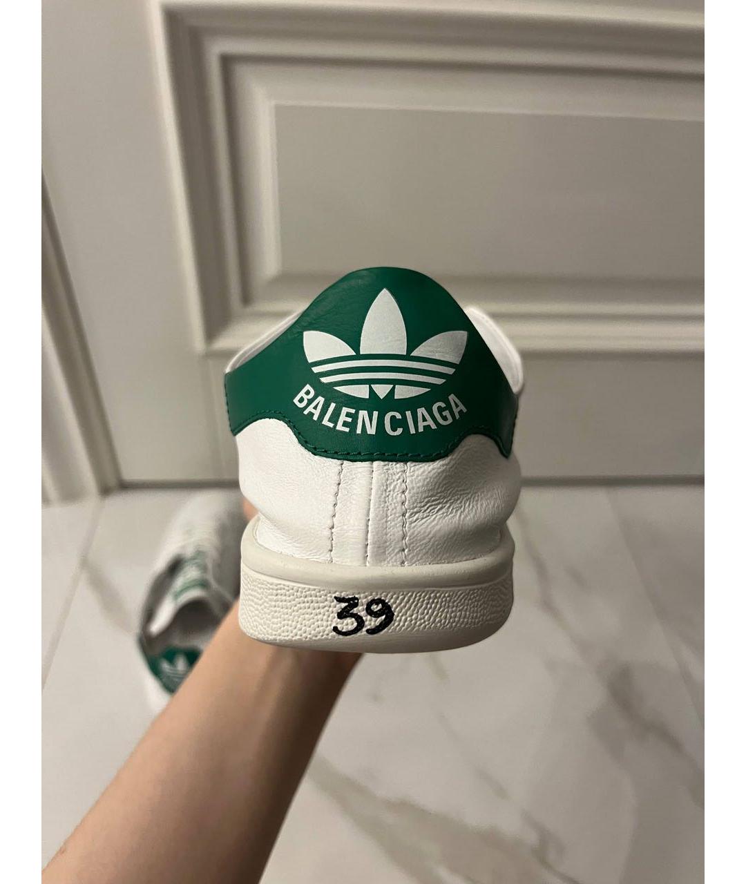 BALENCIAGA Белые кожаные кеды, фото 4