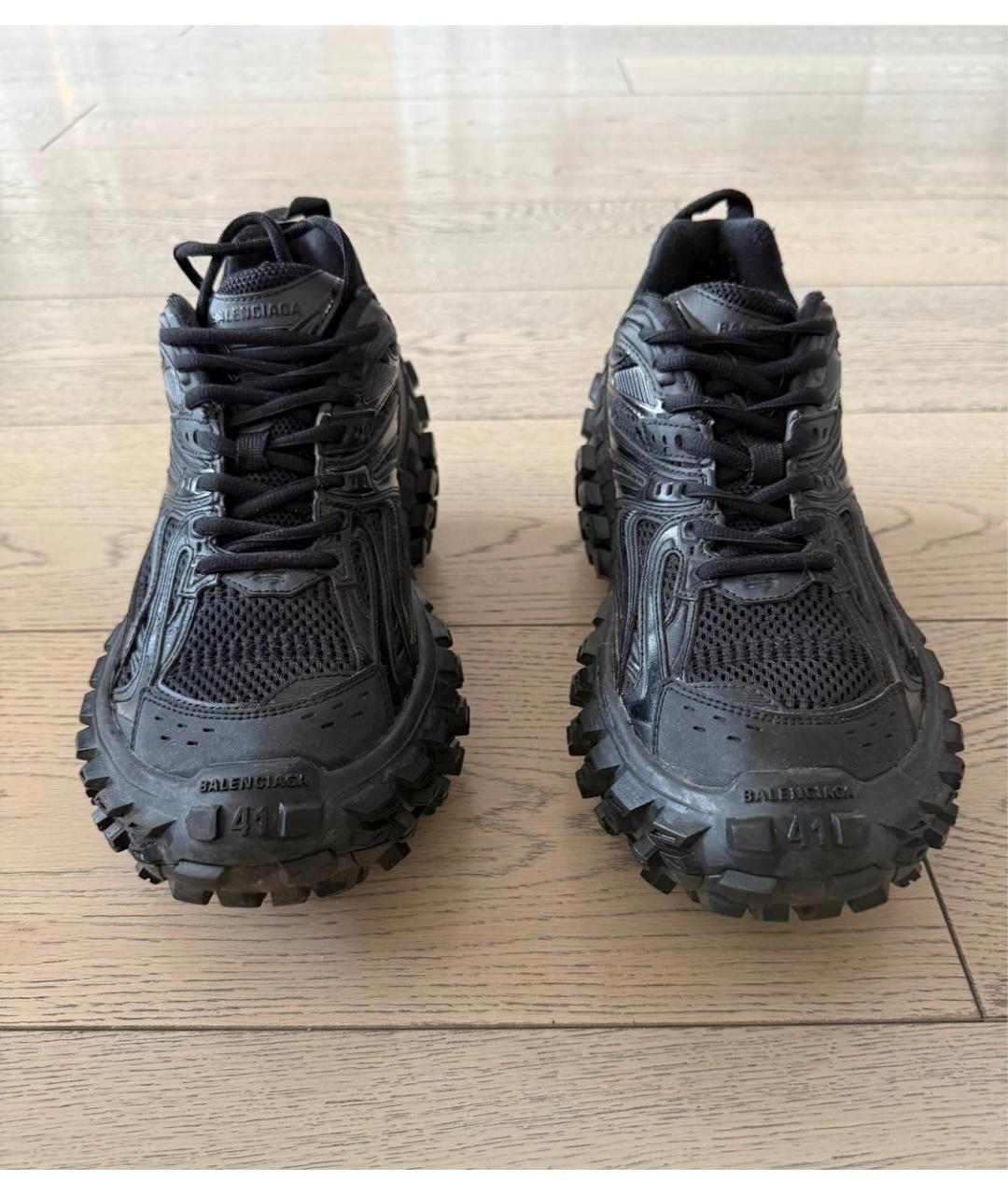 BALENCIAGA Черные текстильные низкие кроссовки / кеды, фото 2