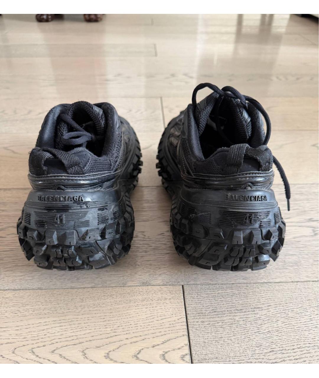 BALENCIAGA Черные текстильные низкие кроссовки / кеды, фото 4