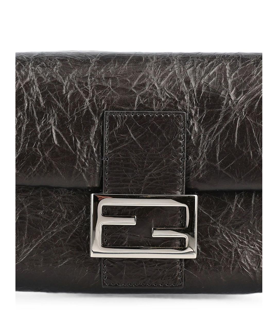 FENDI Черная кожаная сумка через плечо, фото 4