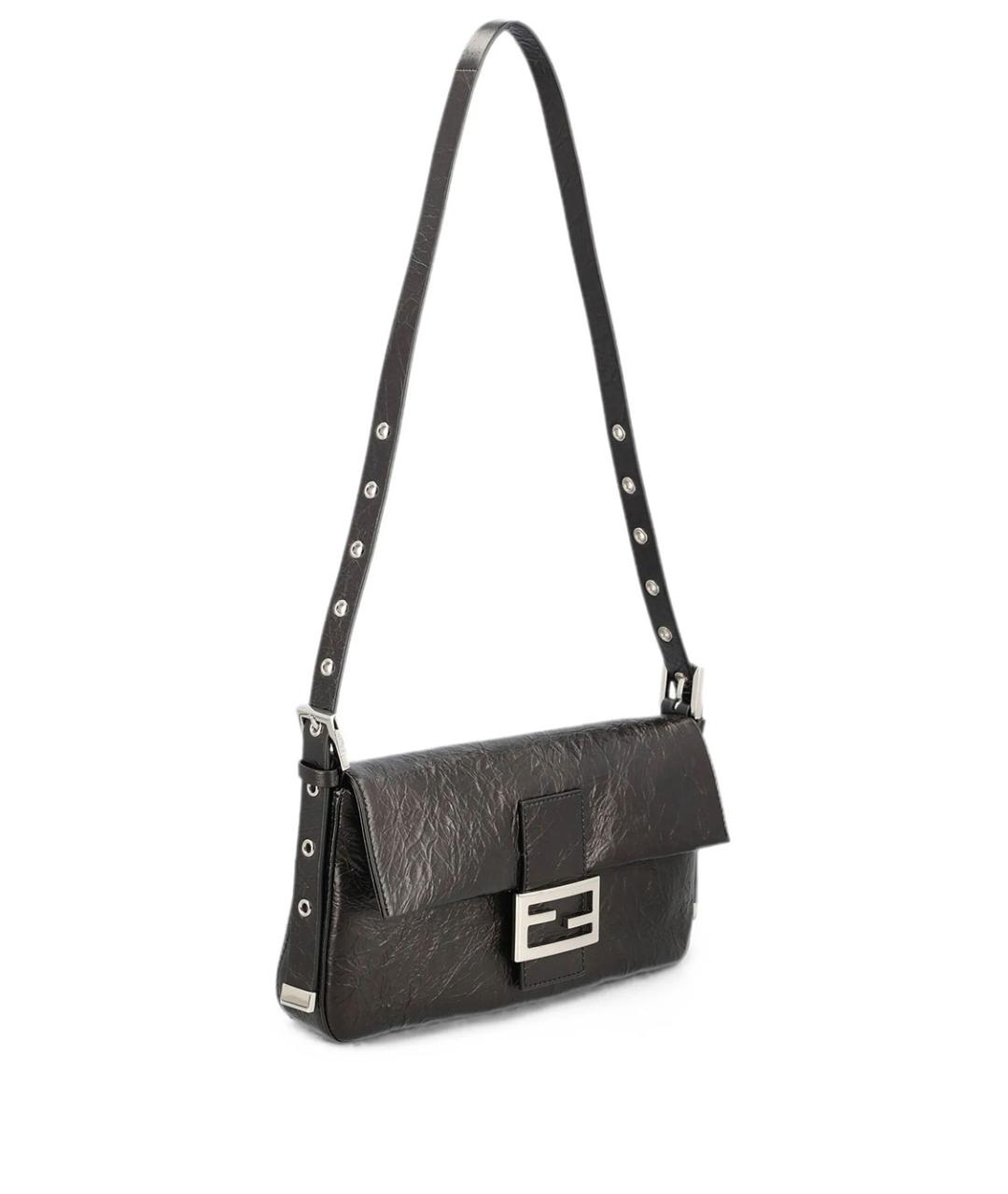 FENDI Черная кожаная сумка через плечо, фото 3
