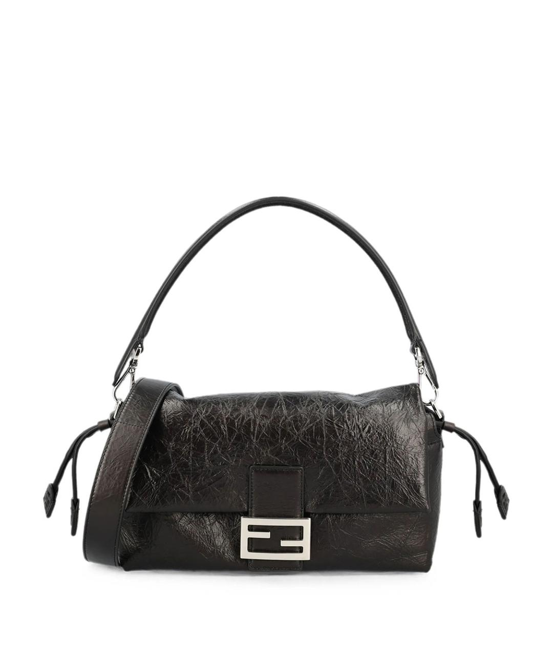 FENDI Черная кожаная сумка через плечо, фото 1