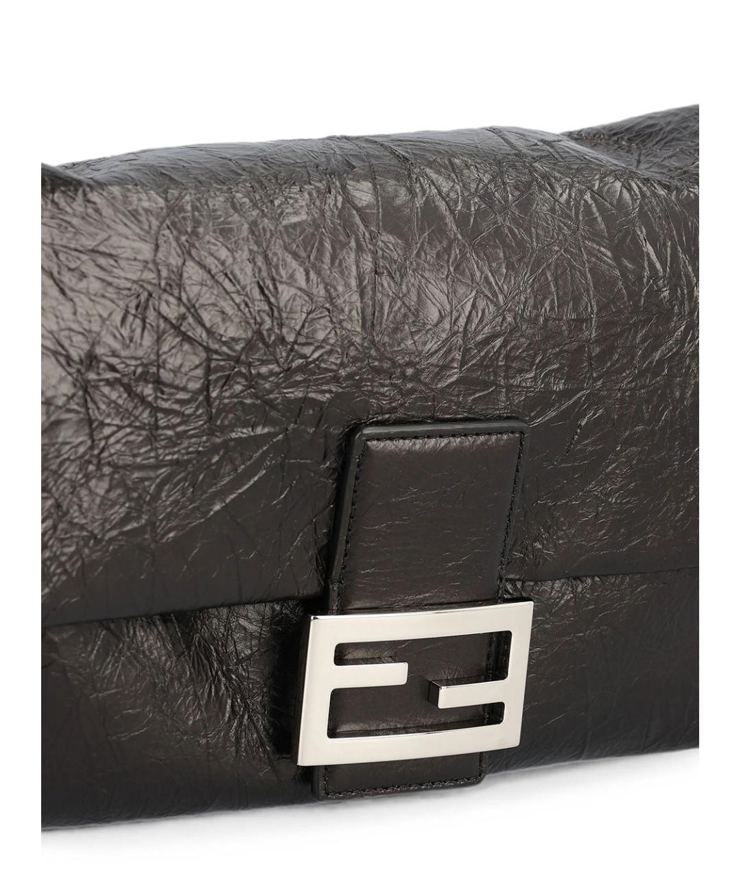 FENDI Черная кожаная сумка через плечо, фото 4